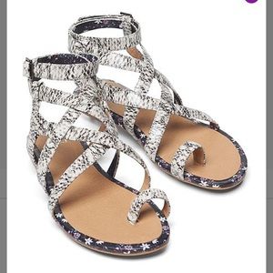 Cabi Athena snake skin gladiator.  Nib